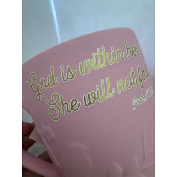 Pink Religious Coffee Mug Psalm 46:5 “God Is Within Her She Will Not Fall” - Picture 10 of 12
